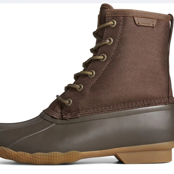 Sperry Men’s Saltwater Top Sider Duck Boots Brown NEW - Picture 9 of 12